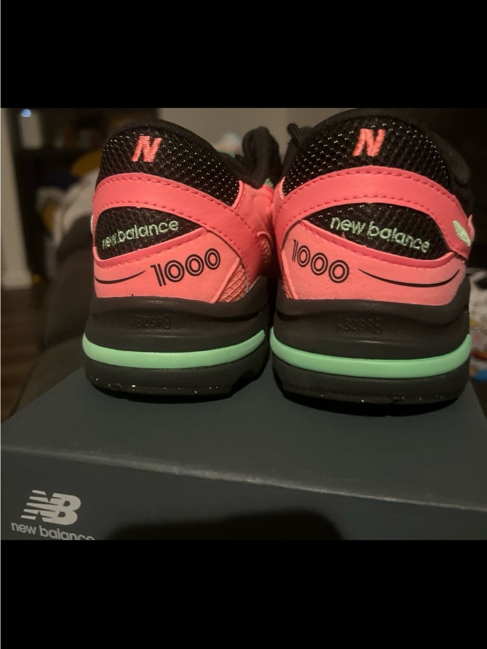 New Balance Women's Pink & Mint Chunky-Soled Sneakers - Picture 2 of 6